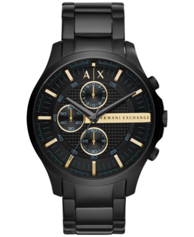 A|X Armani Exchange Men's Chronograph Black Stainless Steel Bracelet Watch 46mm