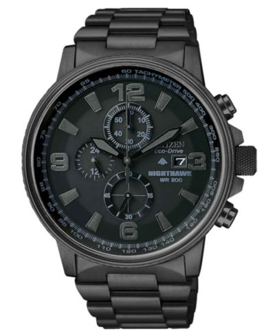 Мужские часы Citizen Chronograph Eco-Drive Nighthawk с браслетом из нержавеющей стали 43mm CA0295-58E