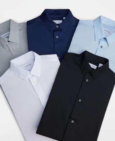 Calvin Klein Big Boys Slim Fit однотонная рубашка из поплина с эффектом stretch