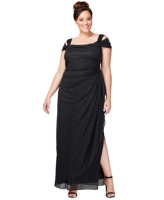 Alex Evenings Plus Size Драпированное платье с открытыми плечами