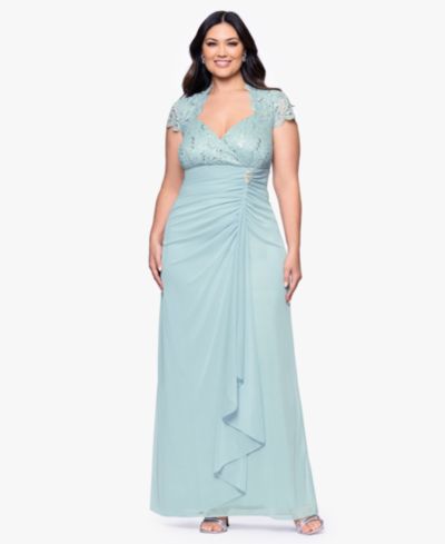 B&A by Betsy & Adam Платье вечернее с пайетками и кружевом Plus Size