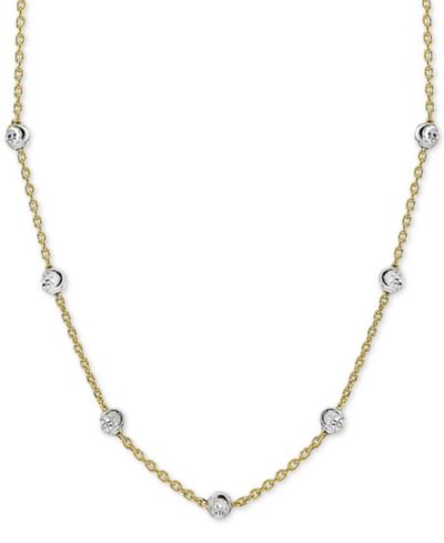 Giani Bernini цепочка-ожерелье с бусинами в серебре с напылением 18k Gold