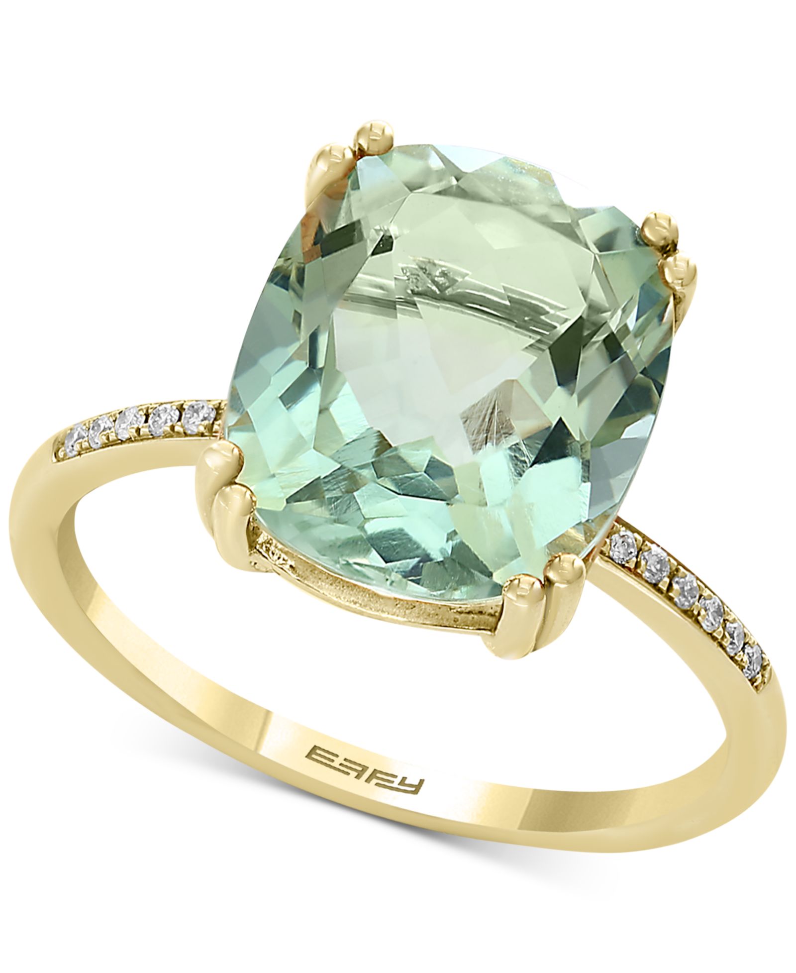 EFFY® Кольцо с зеленым кварцем (4 1/3 ct. t.w.) и бриллиантами, 14k желтое золото