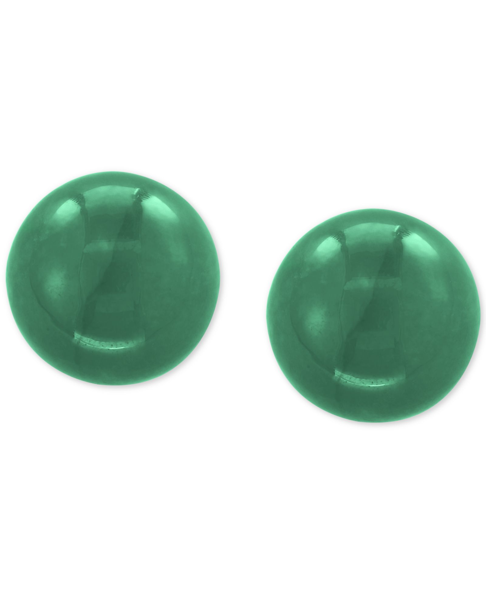 Серьги-гвоздики EFFY® Dyed Green Jade (10mm) из 14k Gold