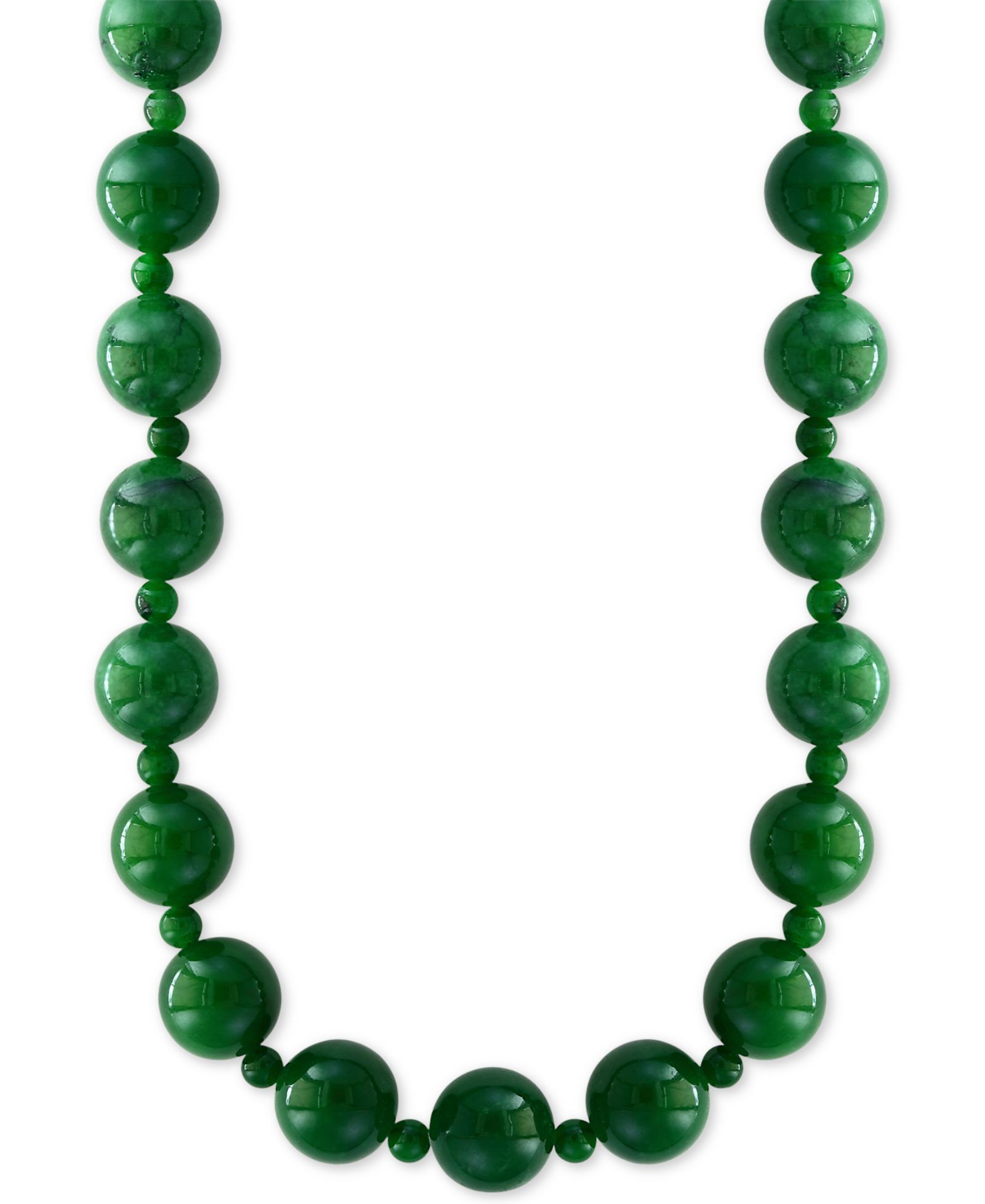 Ожерелье EFFY Dyed Green Jade (4 & 10mm) Bead 20" Statement