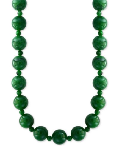 Ожерелье EFFY Dyed Green Jade (4 & 10mm) Bead 20" Statement