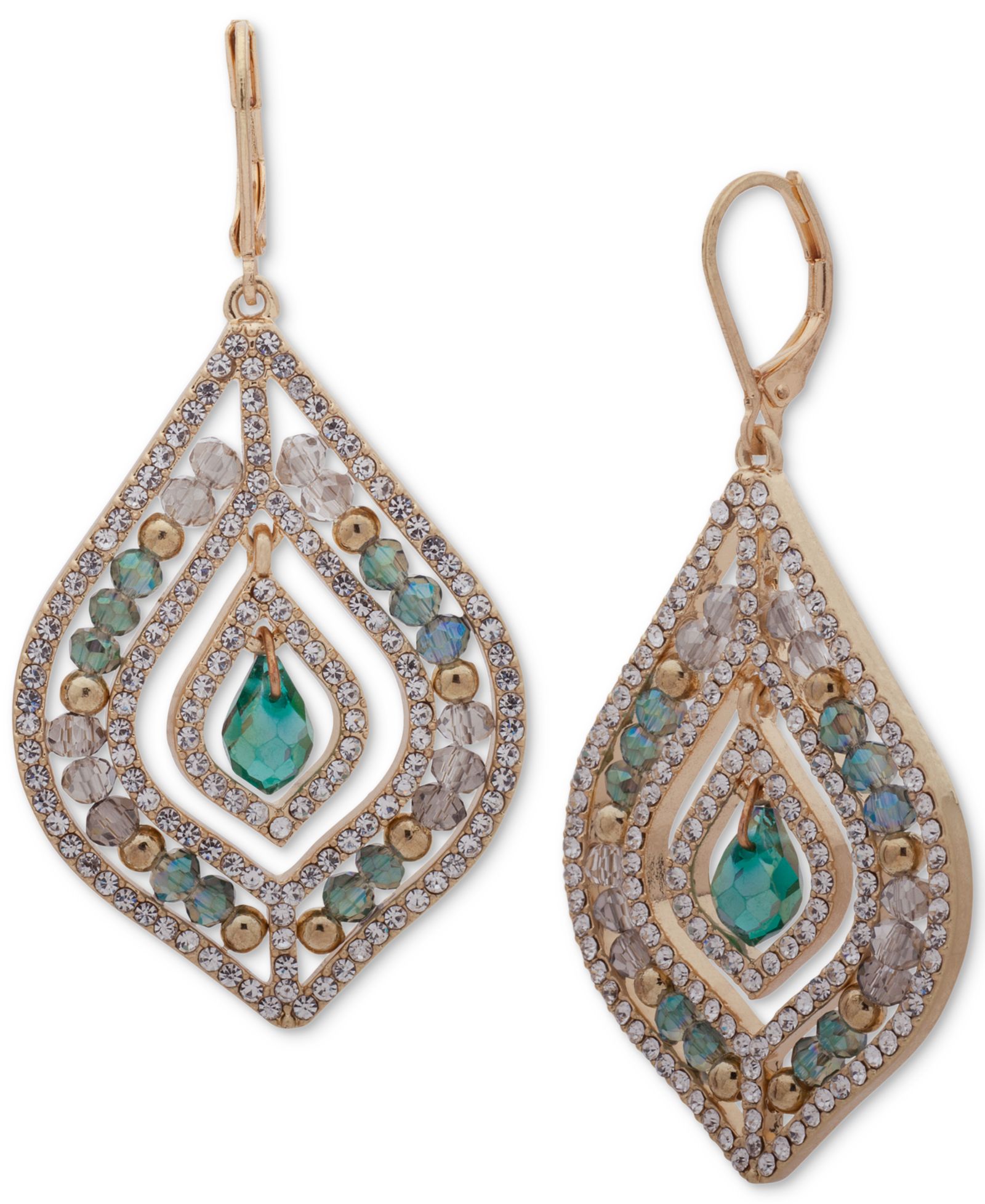 lonna & lilly Pavé & Stone Beaded Chandelier Earrings