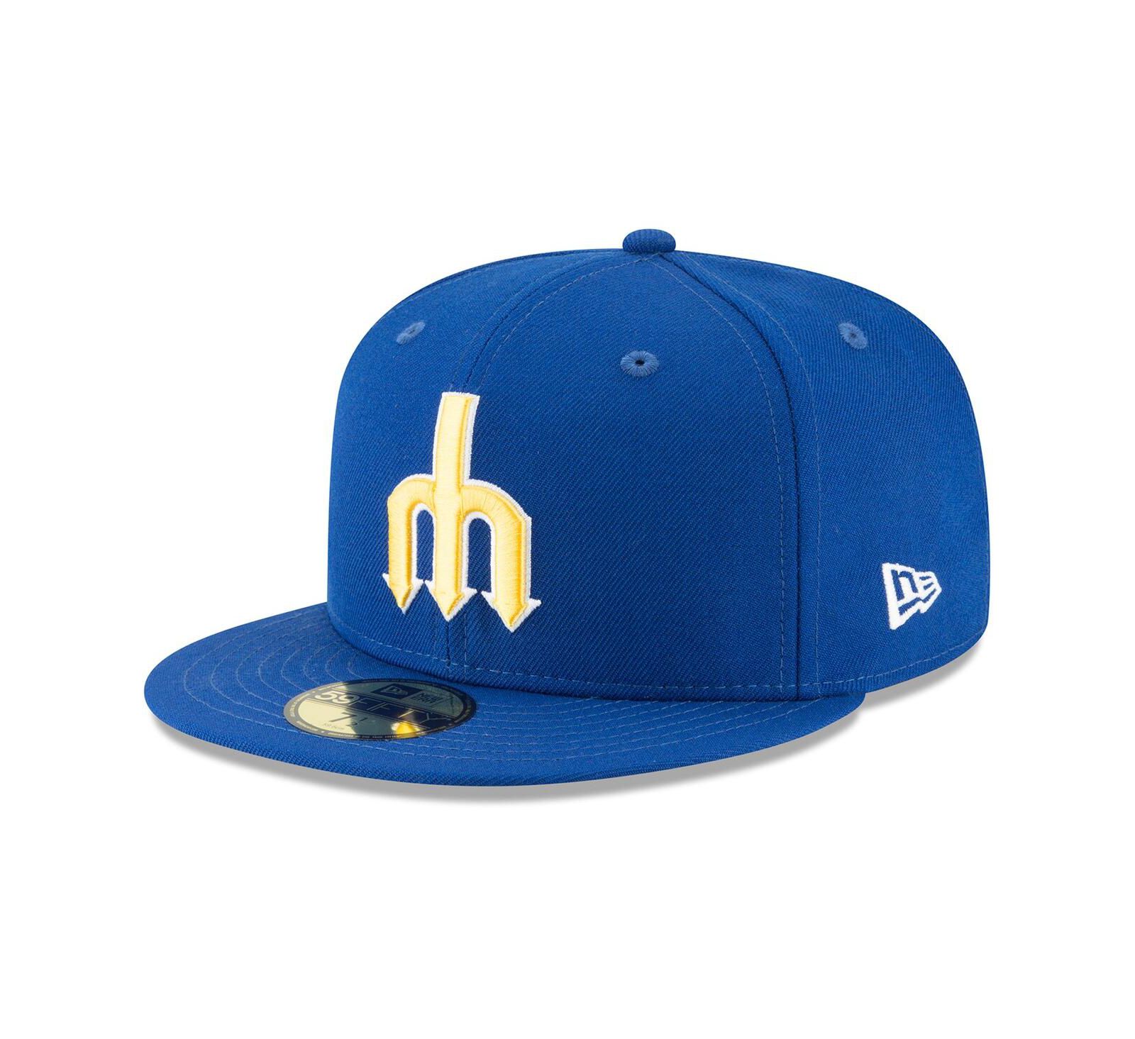 Мужская кепка New Era Blue Seattle Mariners Cooperstown Collection Wool 59FIFTY Fitted