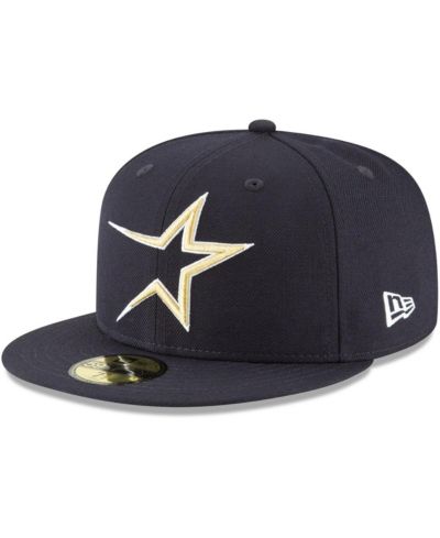 Мужская кепка New Era Navy Houston Astros Cooperstown Collection Wool 59FIFTY Fitted