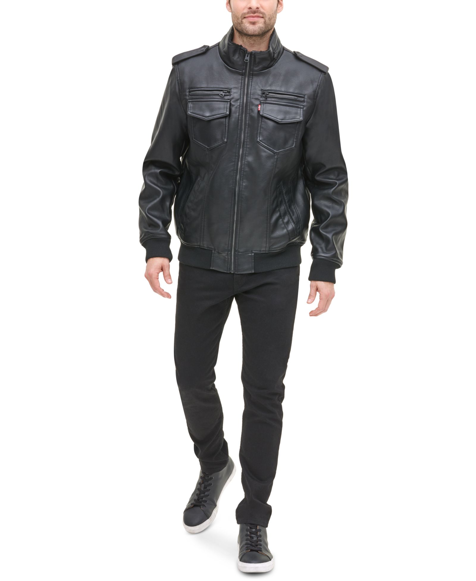 Levi's Men's Sherpa Lined Faux Leather Aviator Bomber Jacket