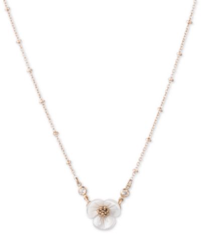 Подвеска lonna & lilly Gold-Tone Crystal & Imitation Mother-of-Pearl Flower, 16" + 3" extender