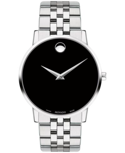 Мужские классические часы Movado Swiss Museum Classic Stainless Steel Bracelet, 40mm