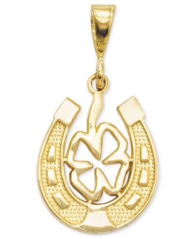 Подвеска-шарм 14k Gold, Four Leaf Clover and Horseshoe