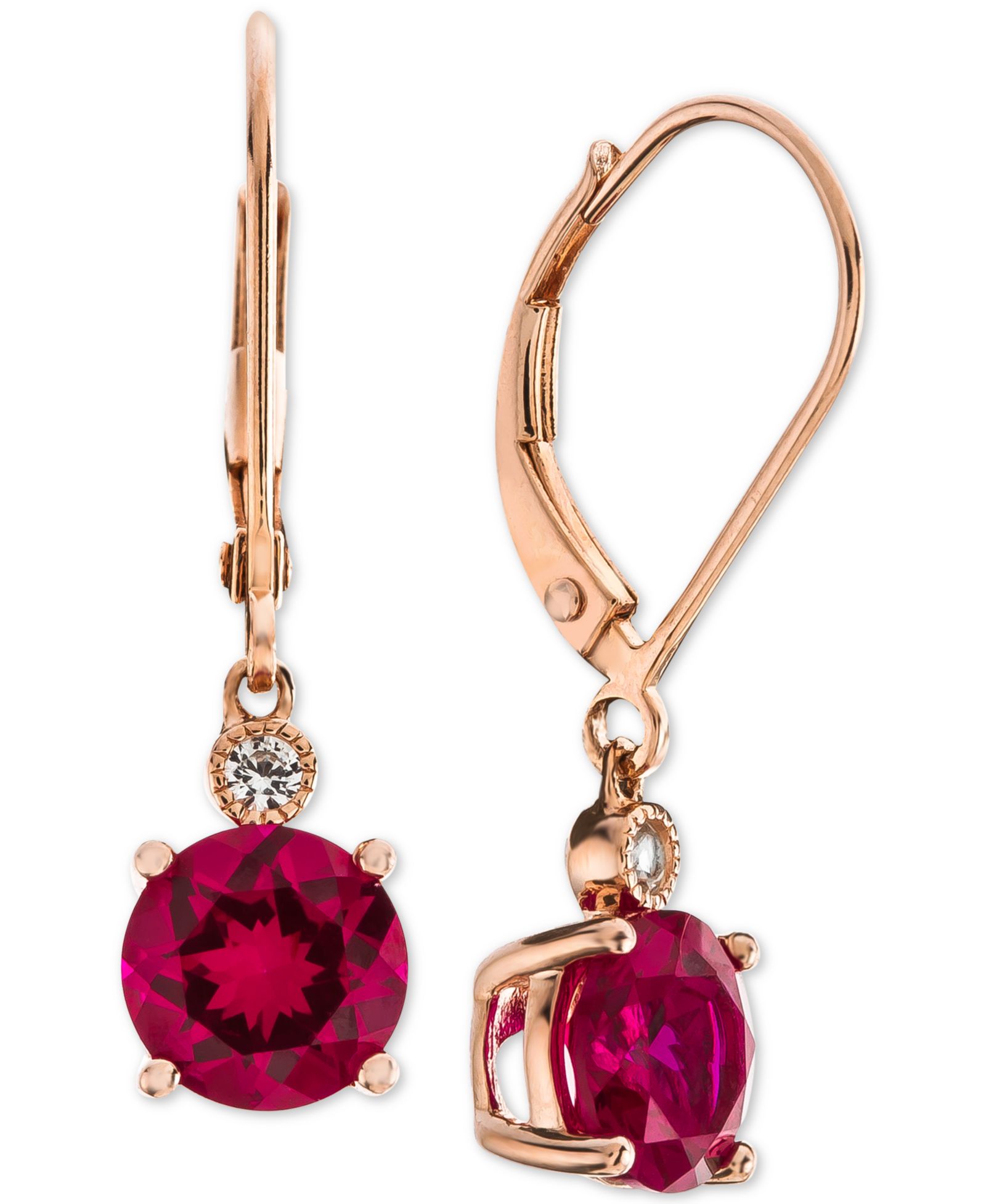 Lab-Grown Sapphire (2-7/8 ct. t.w.) & White Sapphire Accent Drop Earrings in Sterling Silver (Also Available in Lab-Grown Ruby)