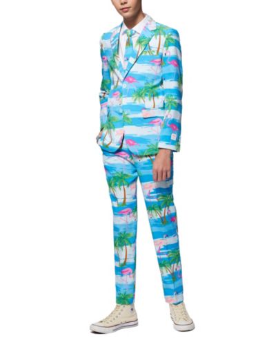 OppoSuits Teen Boys Flaminguy Flamingo Suit Including Blazer, Pants and Clip-On-Tie