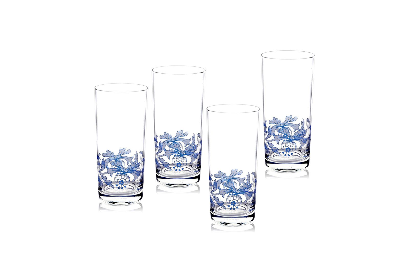 Spode Blue Italian Highball Glasses, Set of 4