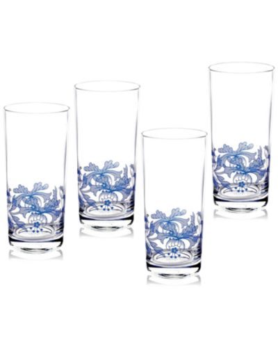 Spode Blue Italian Highball Glasses, Set of 4