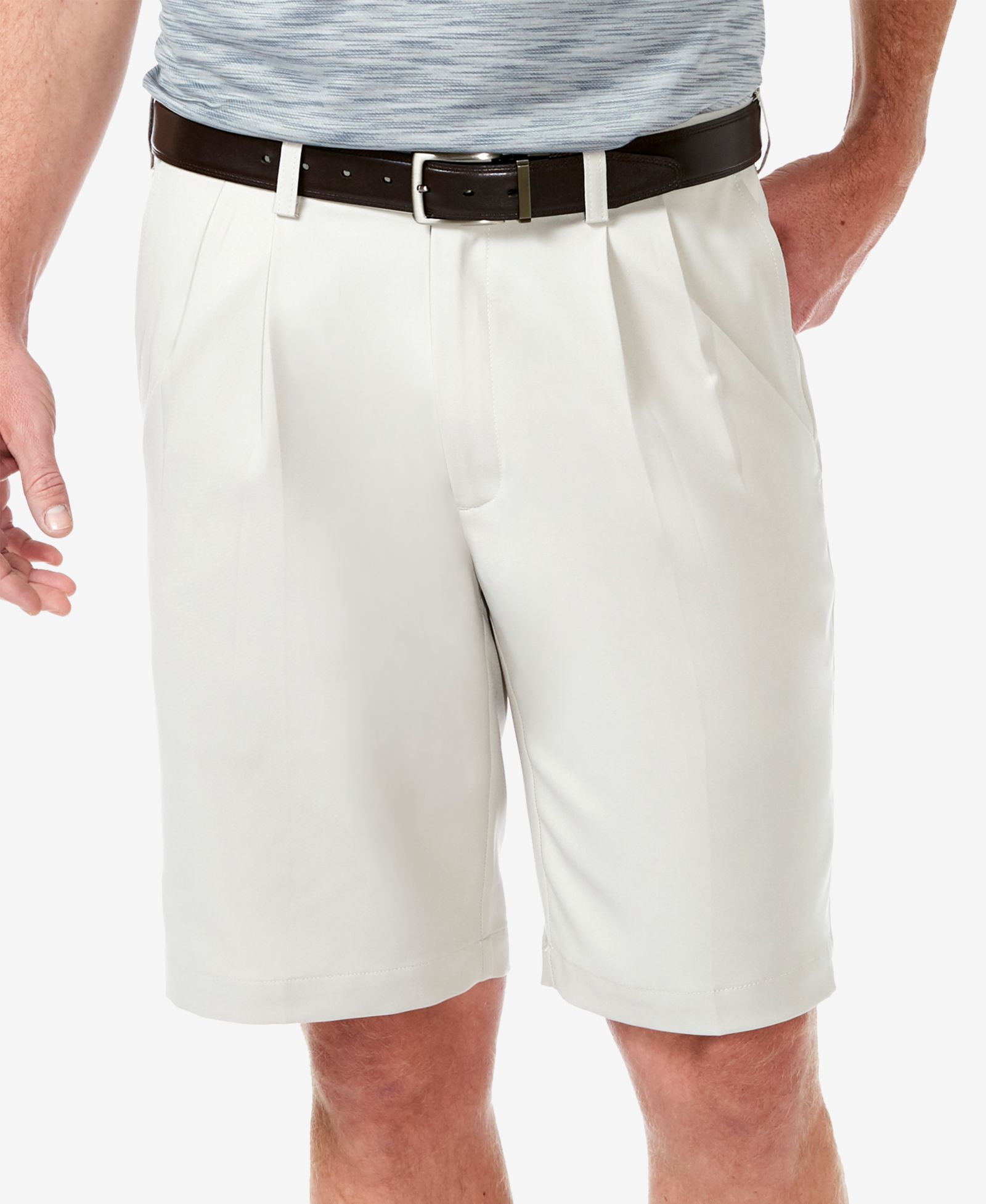Haggar мужские шорты классического кроя с растяжкой и складками, длина 9,5"