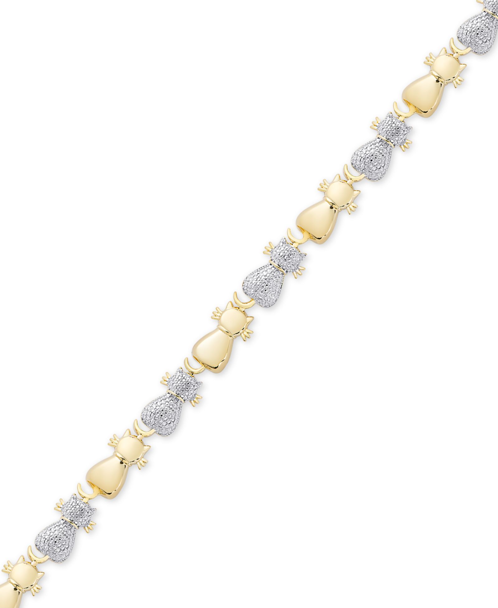 Браслет с акцентом Diamond Two-Tone из стерлингового серебра и 18k Gold over Silver-Plate