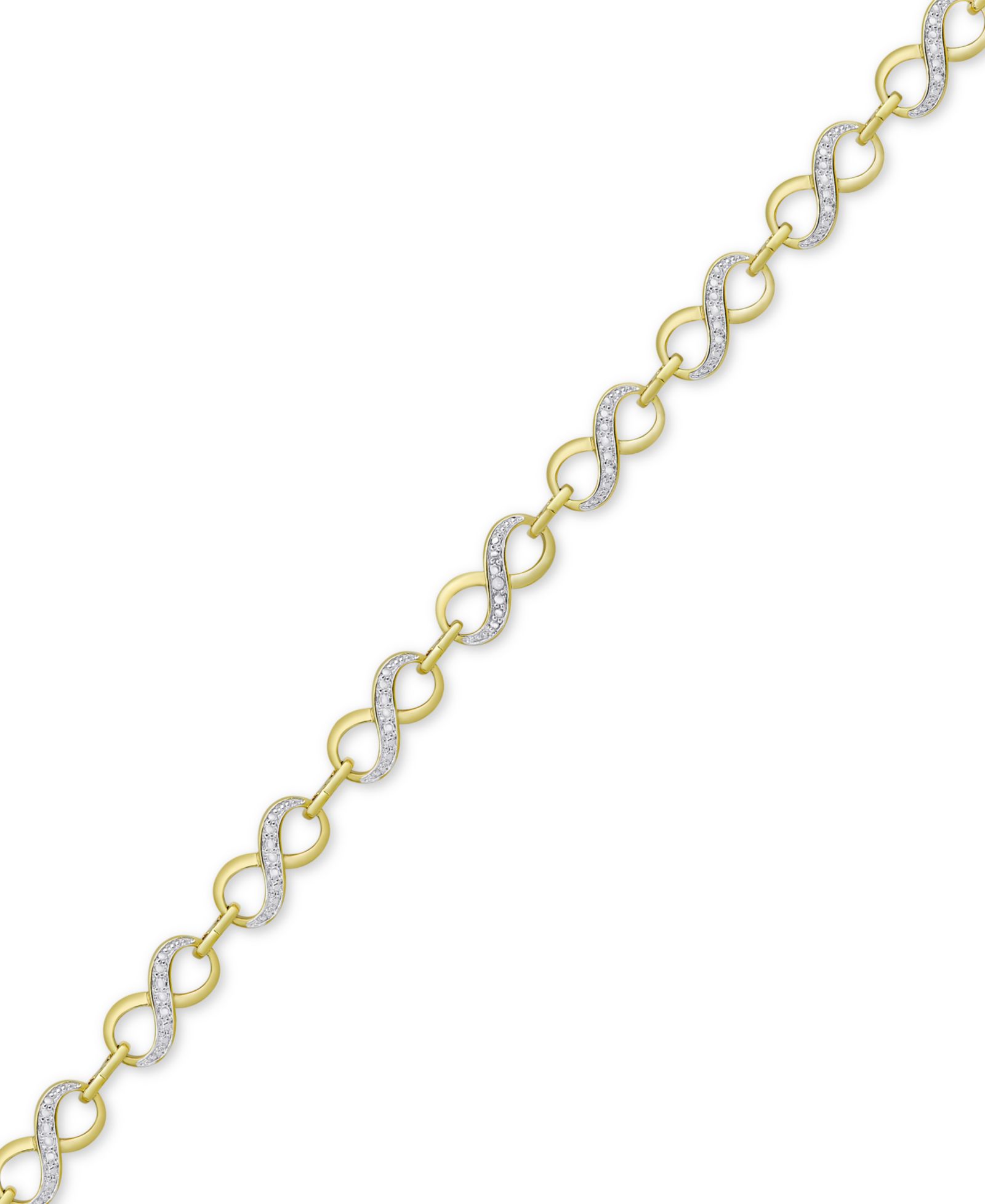 Браслет Infinity Link с акцентом из бриллиантов, 18k золото поверх серебра
