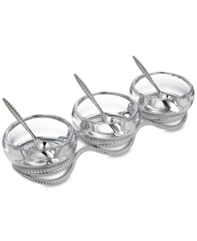 Nambé Braid Triple Condiment Set with Spoons