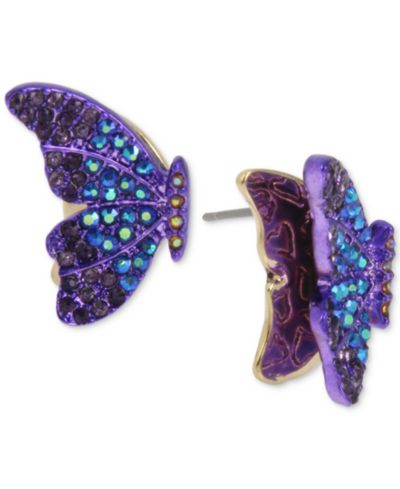 Betsey Johnson двухцветные серьги-гвоздики с бабочкой pavé