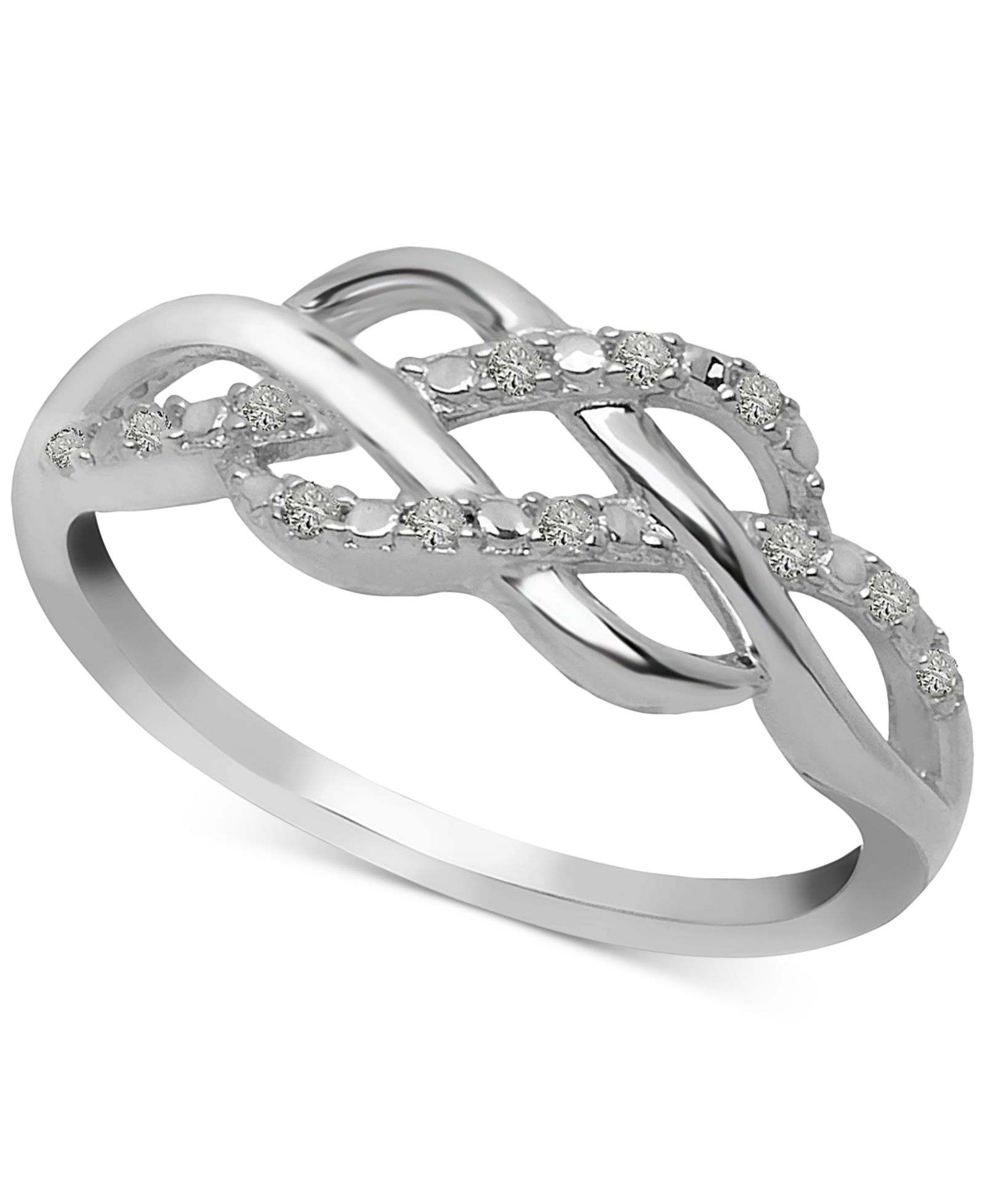 Diamond Open Weave Ring (1/10 ct. t.w.) in Sterling Silver