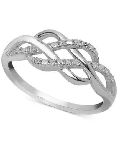 Diamond Open Weave Ring (1/10 ct. t.w.) in Sterling Silver