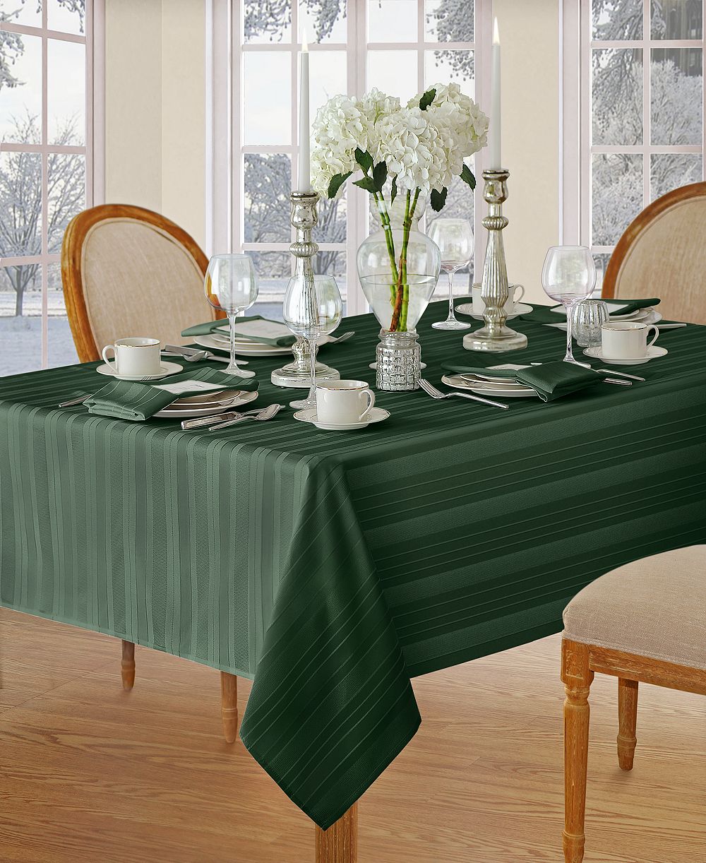 Elrene Denley Stripe Tablecloth, 52" x 52"
