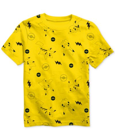 Pokémon Big Boys Pikachu All Over Print Crewneck T-Shirt