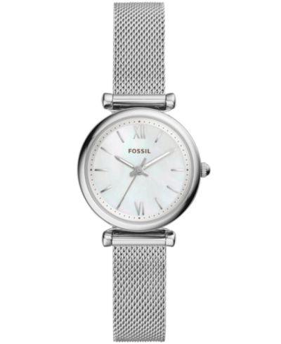 Женские часы Fossil Mini Carlie Stainless Steel Mesh, 28mm