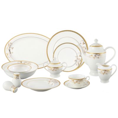 Lorren Home Trends Rosalia 57-PC  Dinnerware Set, Service for 8