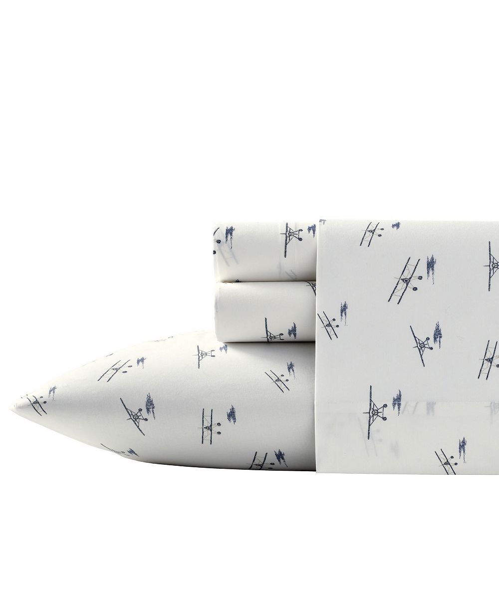 Eddie Bauer Printed 200-Thread Count Cotton Percale 3-Pc. Sheet Set, Twin