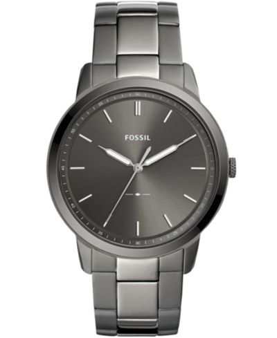 Часы Fossil Men's Minimalist Smoke Stainless Steel, 44mm