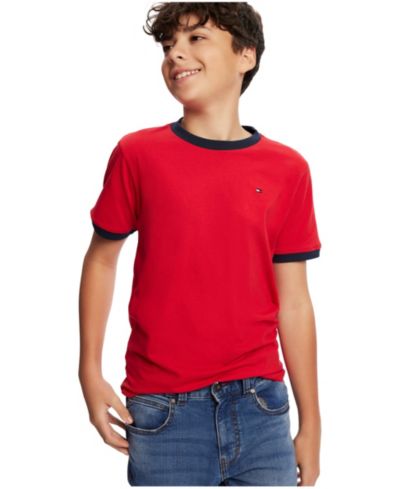 Футболка Tommy Hilfiger Big Boys Contrast Trim Embroidered Logo Ken Tee