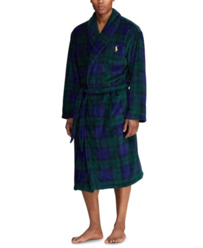халат Polo Ralph Lauren Men's Microfiber Plaid с воротником-шалью