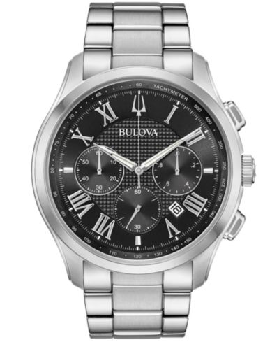 Bulova Мужские хронограф часы Wilton Stainless Steel, 46.5mm