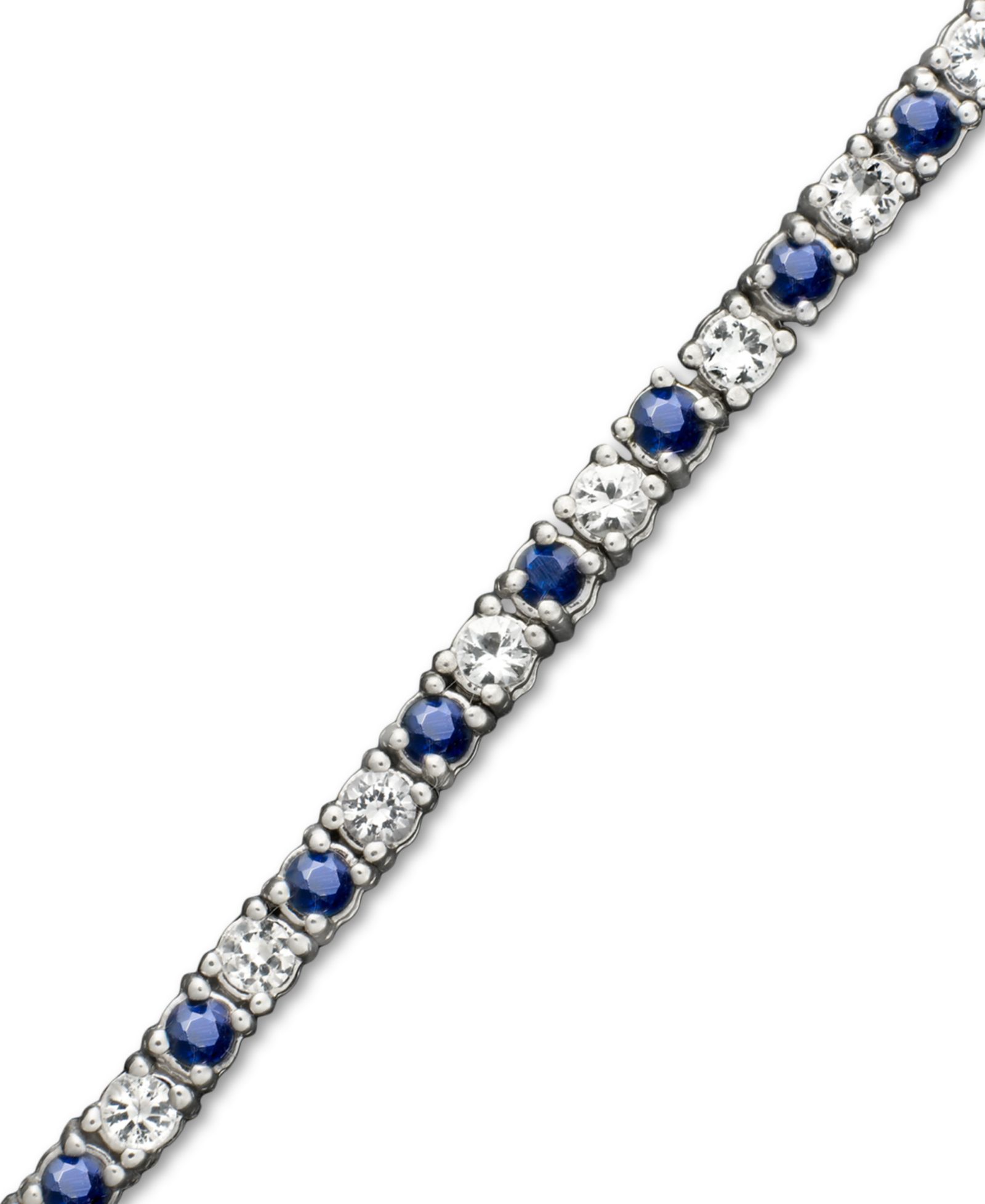 Sapphire (2-1/2 ct. t.w.) and White Sapphire (2-3/4 ct. t.w.) Bracelet in Sterling Silver (Also Available in Emerald or White Sapphire)