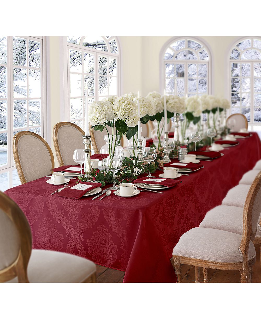 Elrene Barcelona Damask Oblong Tablecloth, 60" x 144"