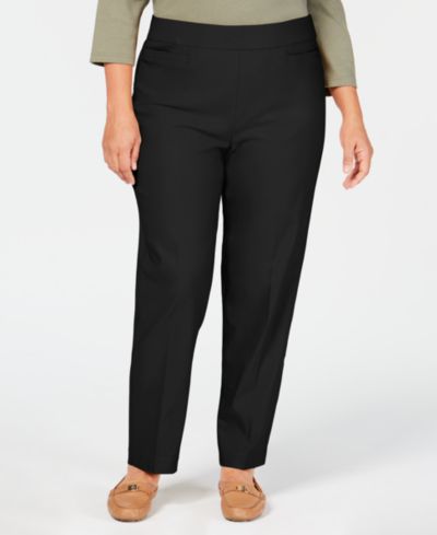 Alfred Dunner Plus Size Classic Allure брюки с контролем живота, средней длины