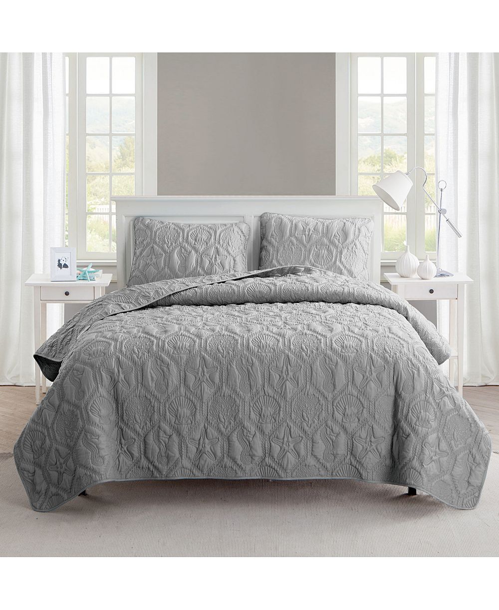 VCNY Home Shore Embossed 3-Piece Quilt Set, Queen