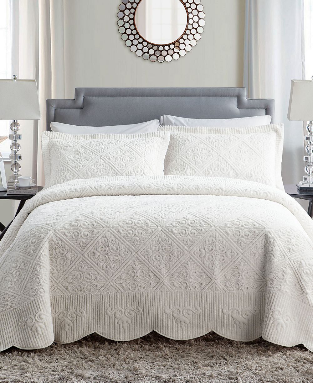 VCNY Home Westland Plush 3-Pc. Bedspread Set, Queen