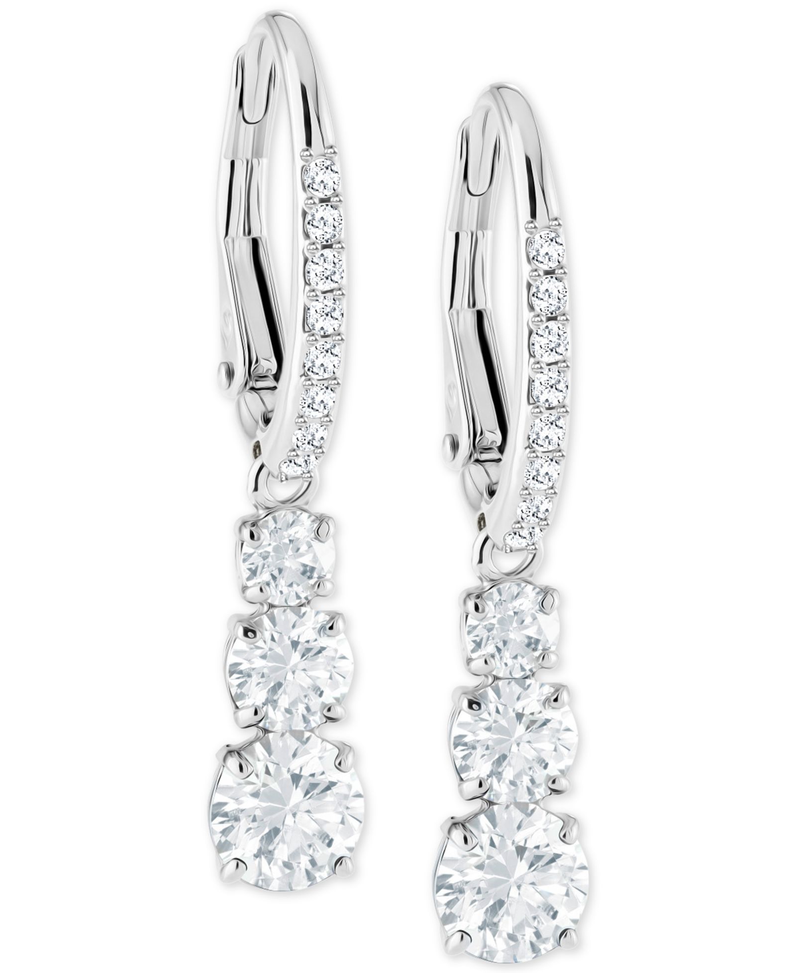 Серьги Swarovski с кристаллами Silver-Tone Drop