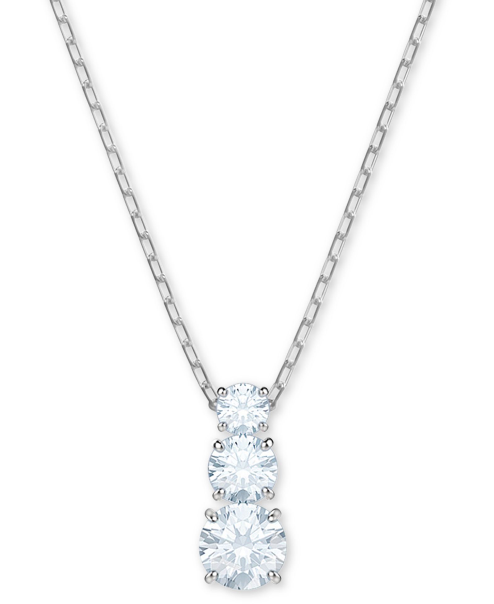 Подвеска Swarovski Silver-Tone Triple-Crystal, 14-4/5" + 2" extender
