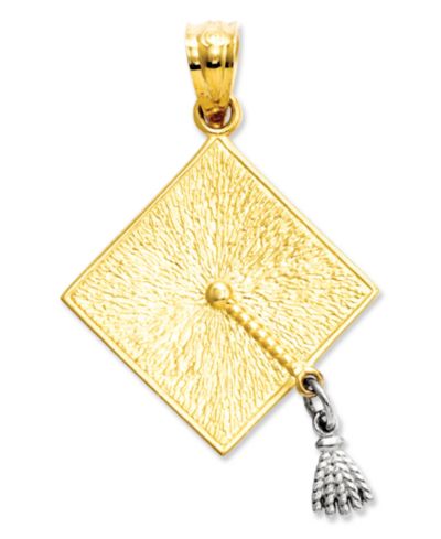 Macy's Подвеска из 14k Gold и 14k White Gold, академическая шапочка