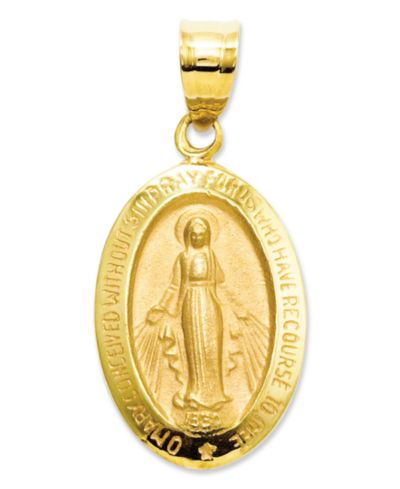 Подвеска 14k Gold Charm, Miraculous Medal