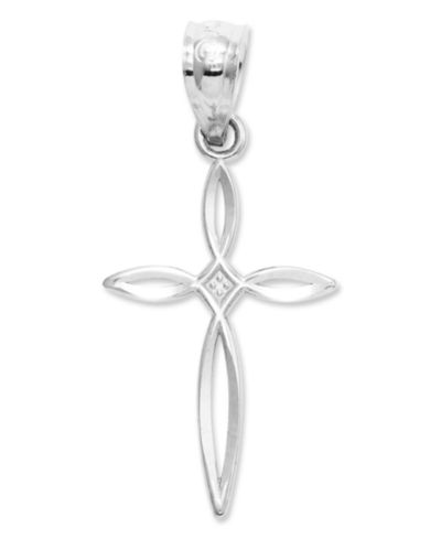 Шарм из белого золота 14k, Passion Cross