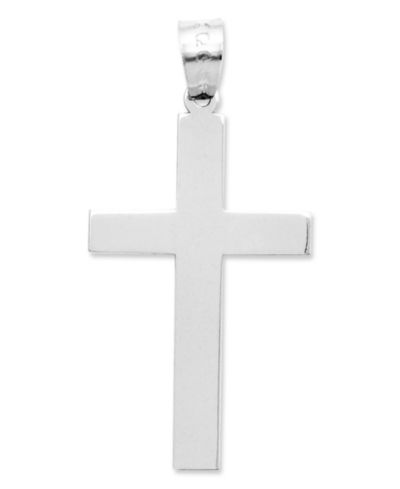 Подвеска из белого золота 14k, полированный крестик