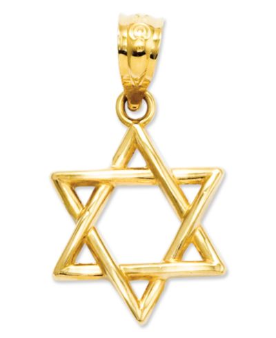 Подвеска 14k Gold Charm, 3D Star of David Charm