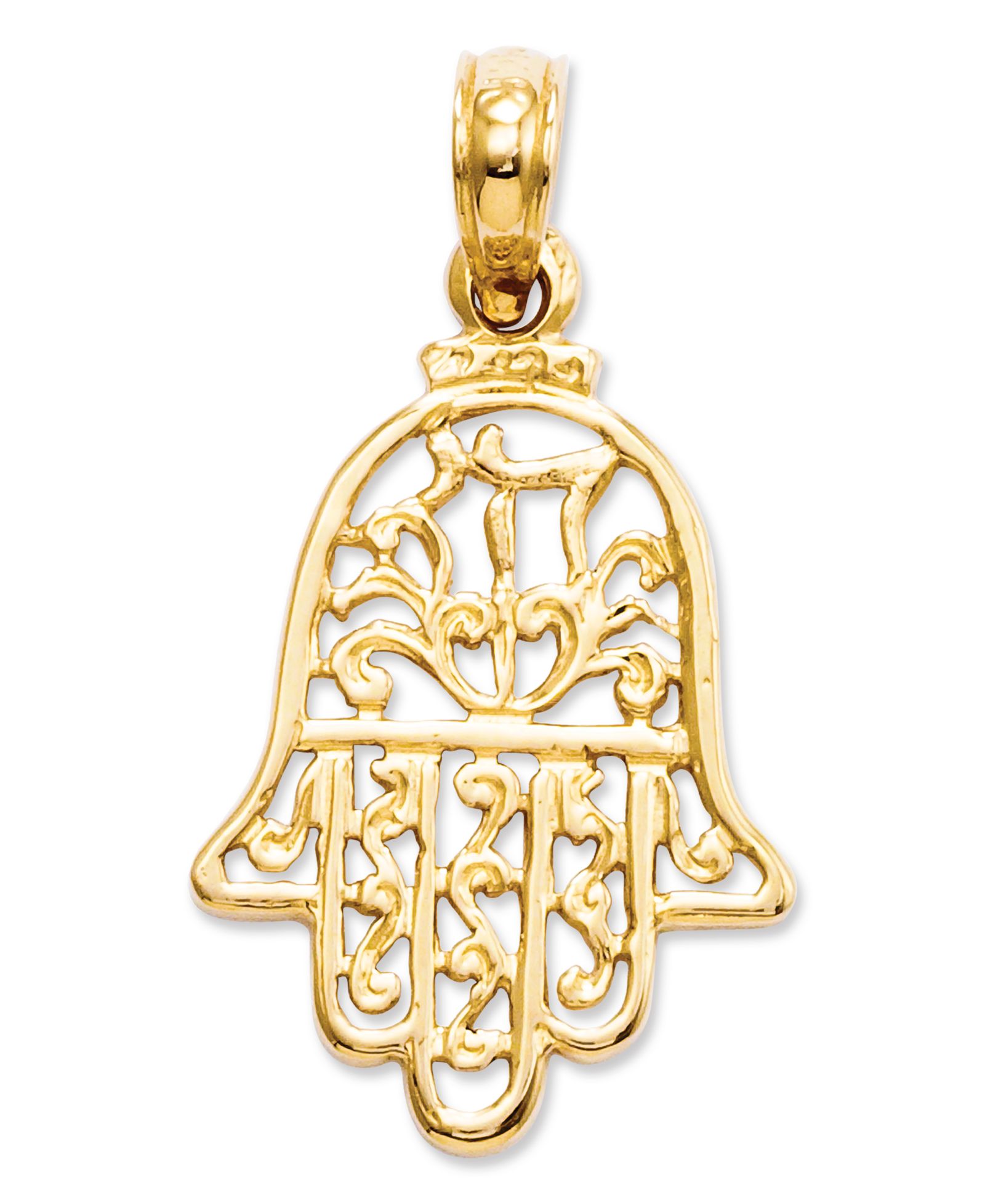 Подвеска Hamsa из золота 14k